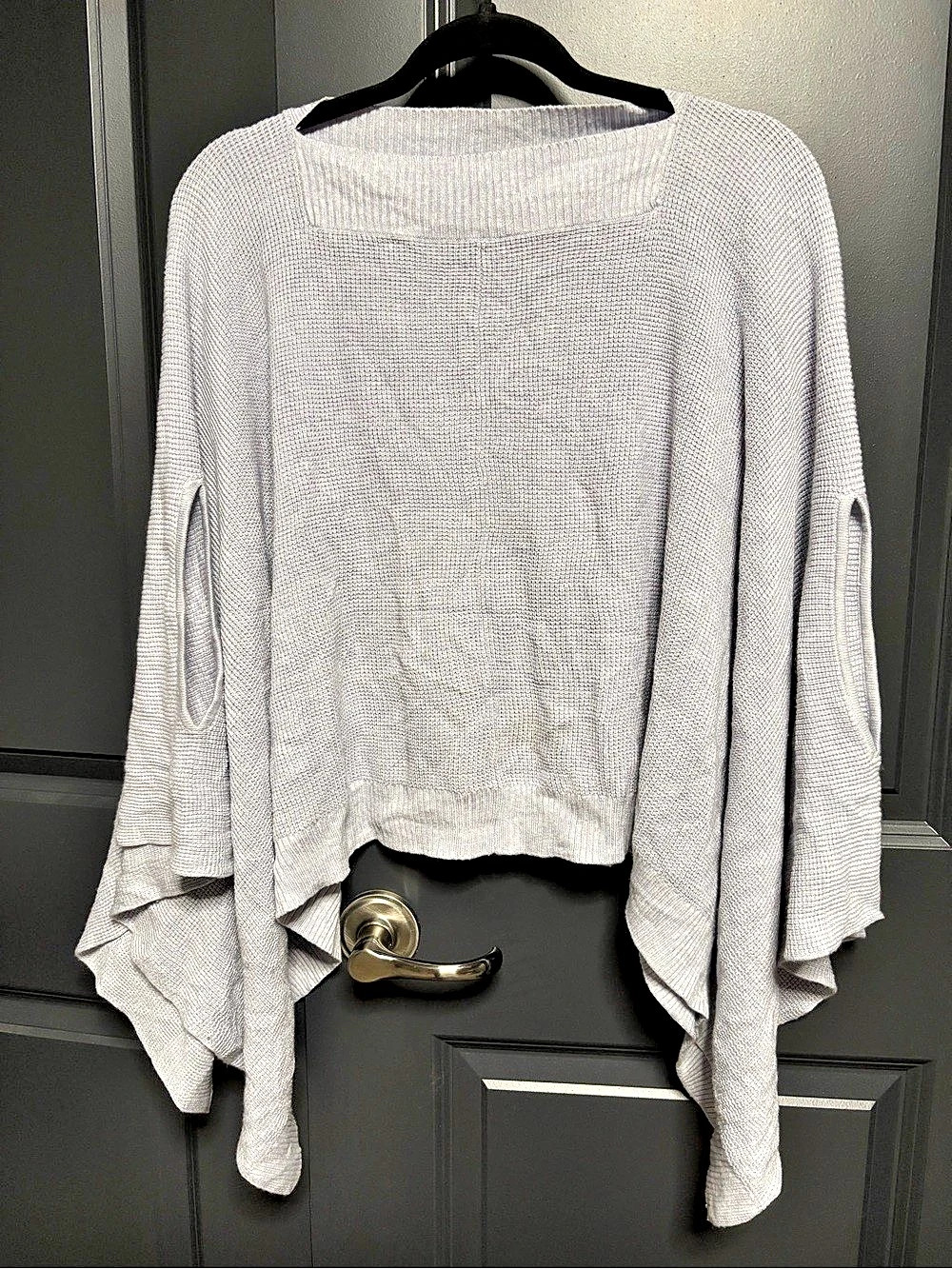 lululemon Forward Flow Poncho Draped Sleeve Sweater light Grey Cashmere Blend On
